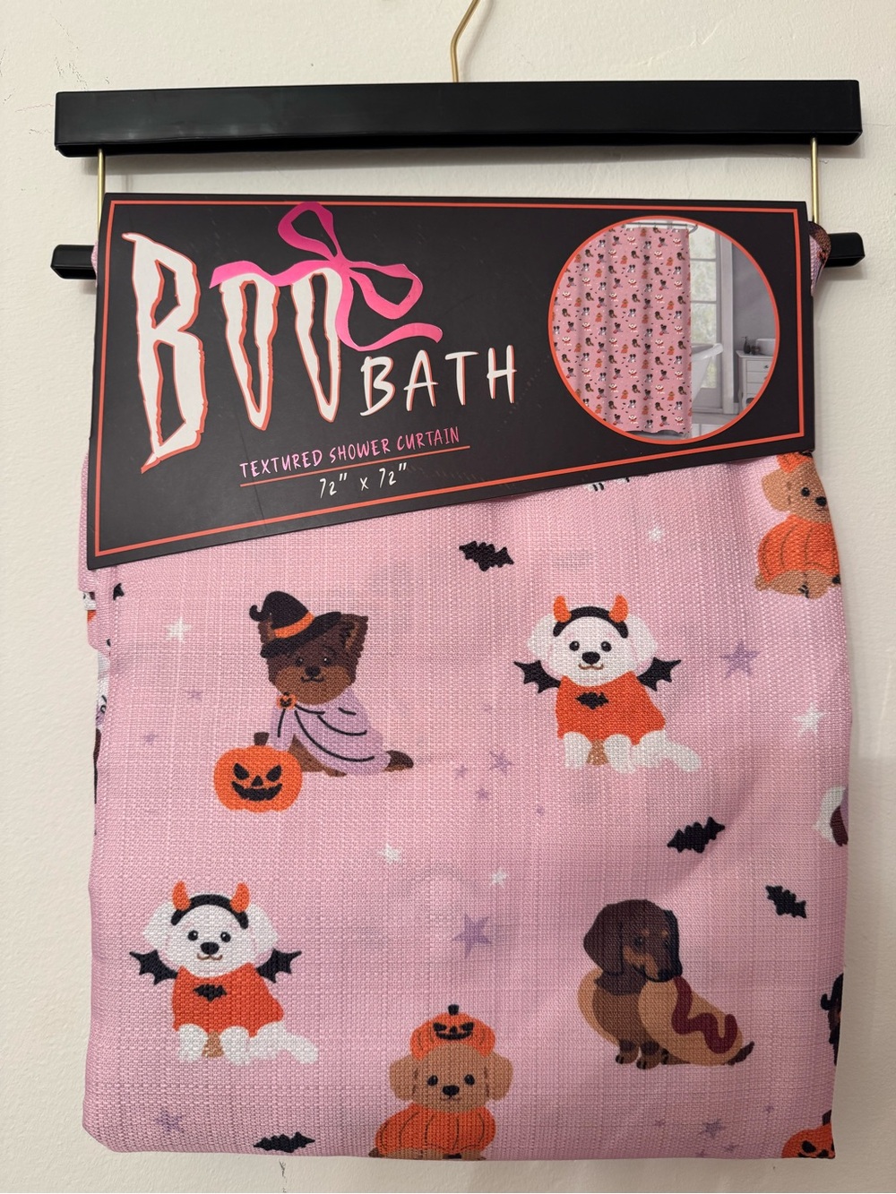 Halloween Dog Design Fabric Shower Curtain